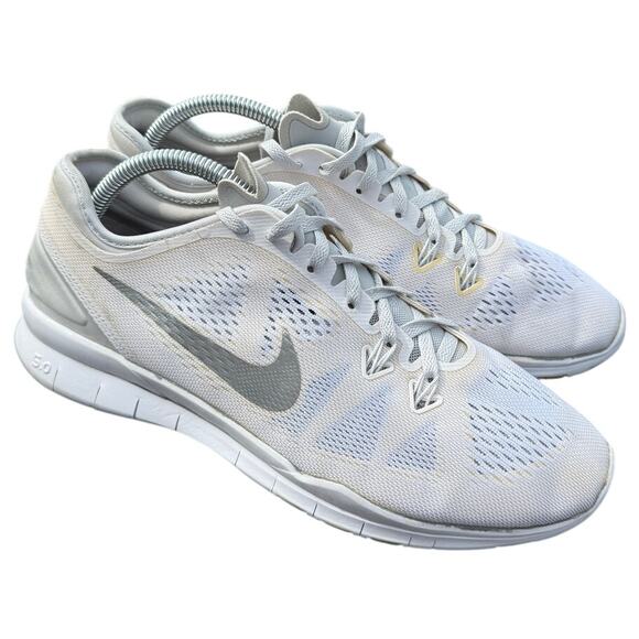 Nike Shoes - Nike Free TR Fit 5 White Silver 704674-100 Women's Size 9.5 Sneakers Shoes